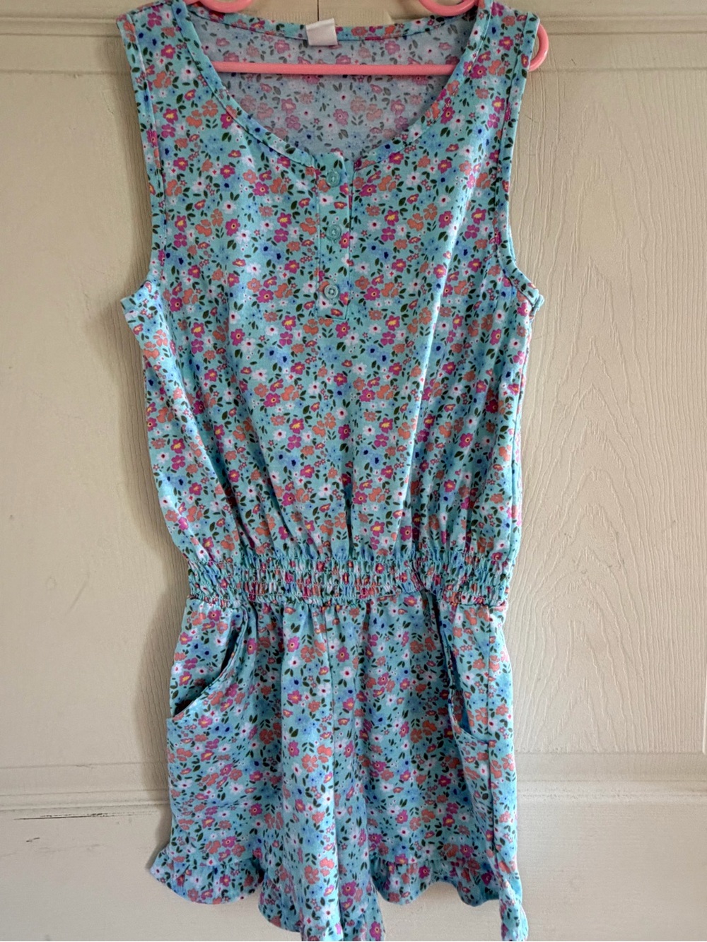 Sweet Butterfly Floral Romper Size L 10/12